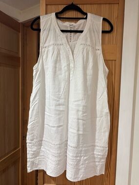 Splendid White Cotton Eyelet Tunic